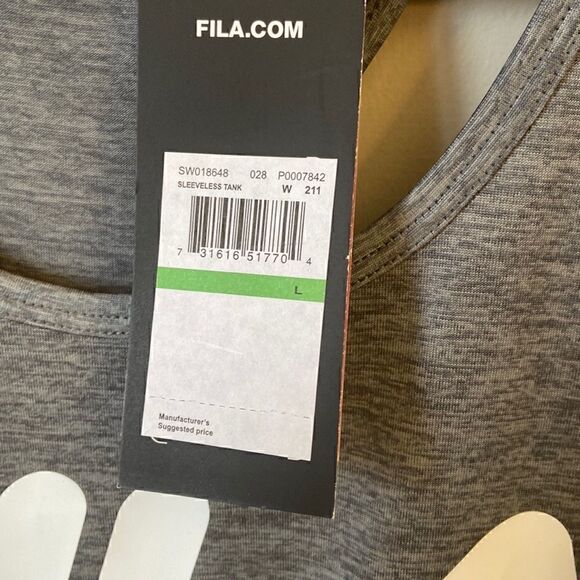 𝅺FILA | Grey Racer Back Graphic Training Tank , Size Large, NWT - Picture 6 of 13